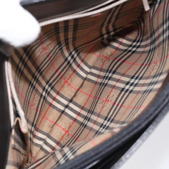 BURBERRY Shoulder Bag Leather Black Auth - Picture 12 of 16